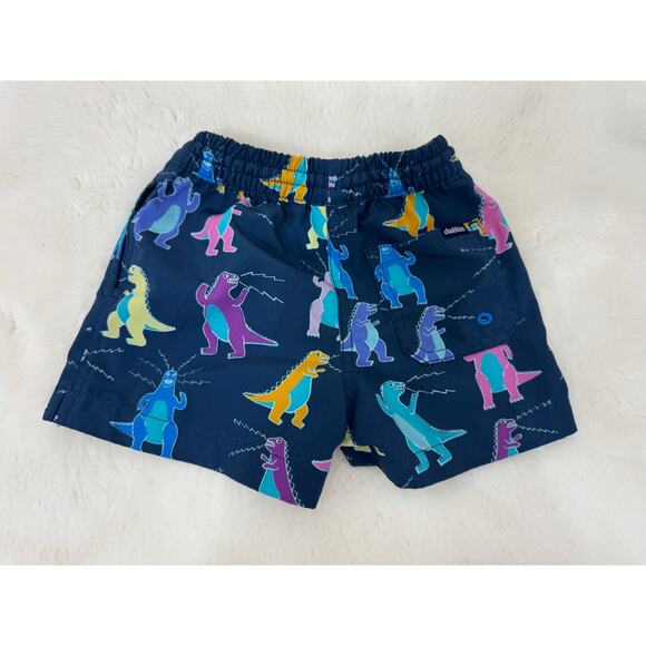Chubbies Kids Dinosaur Swim Trunks 2T Navy Mesh Lined Shorts - Picture 1 of 6